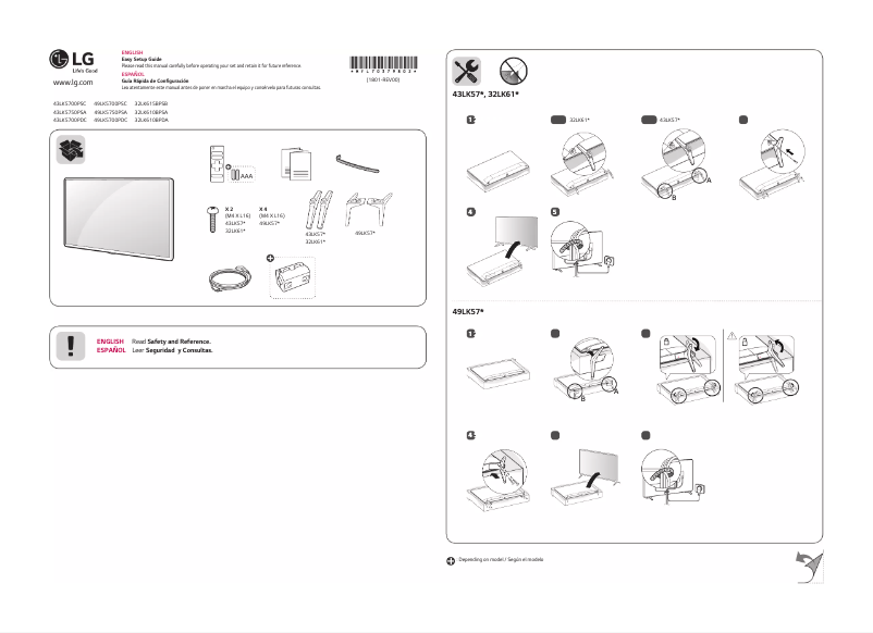 First page image of the manual for 49LK5700PDC