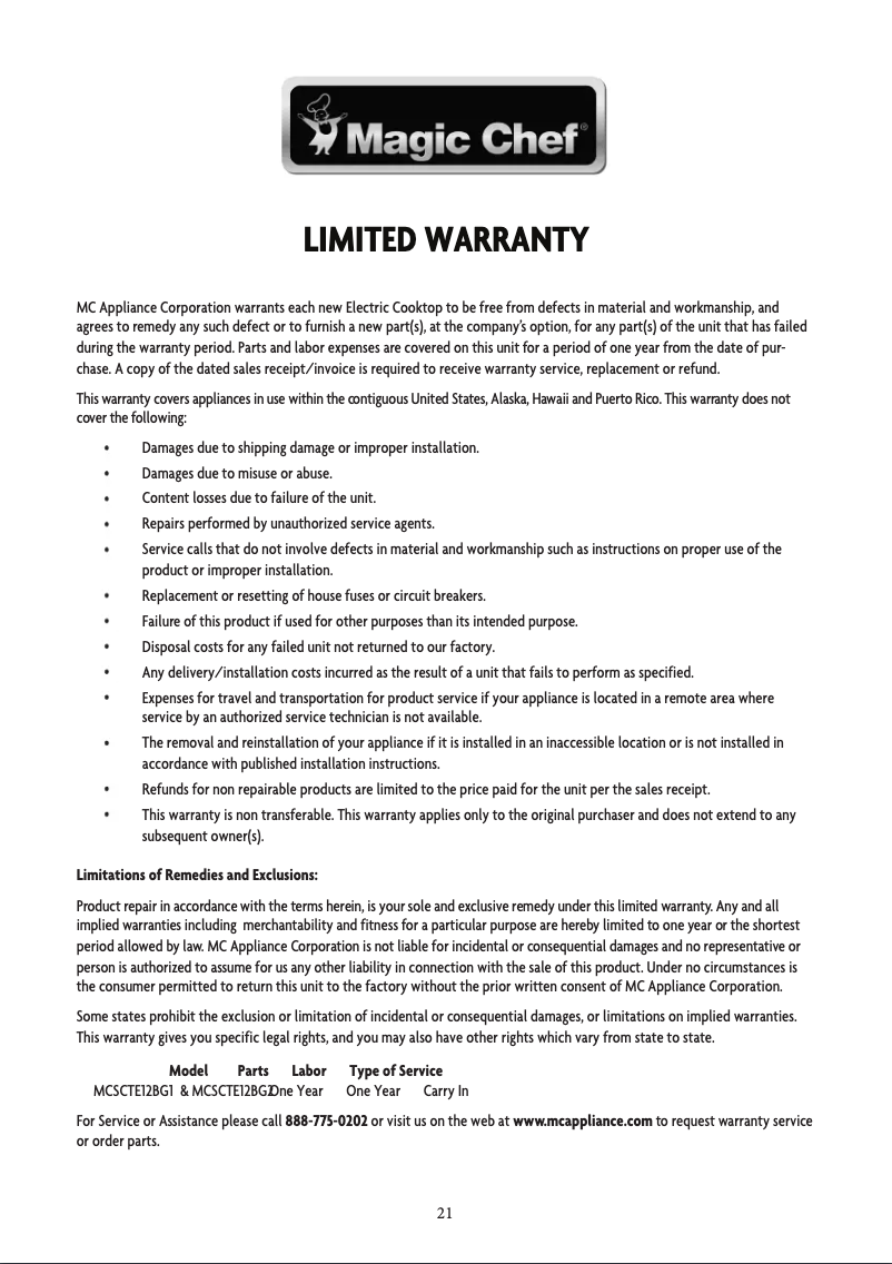 Imagen de la primera página del manual del dispositivo MCSCTE12BG2