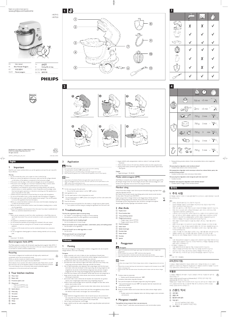 Page 1 de la notice Manuel utilisateur Philips Viva Collection HR7920