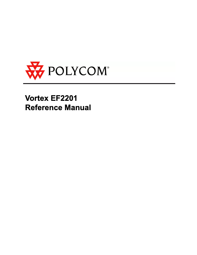Page 1 de la notice Manuel utilisateur Polycom Vortex EF2201