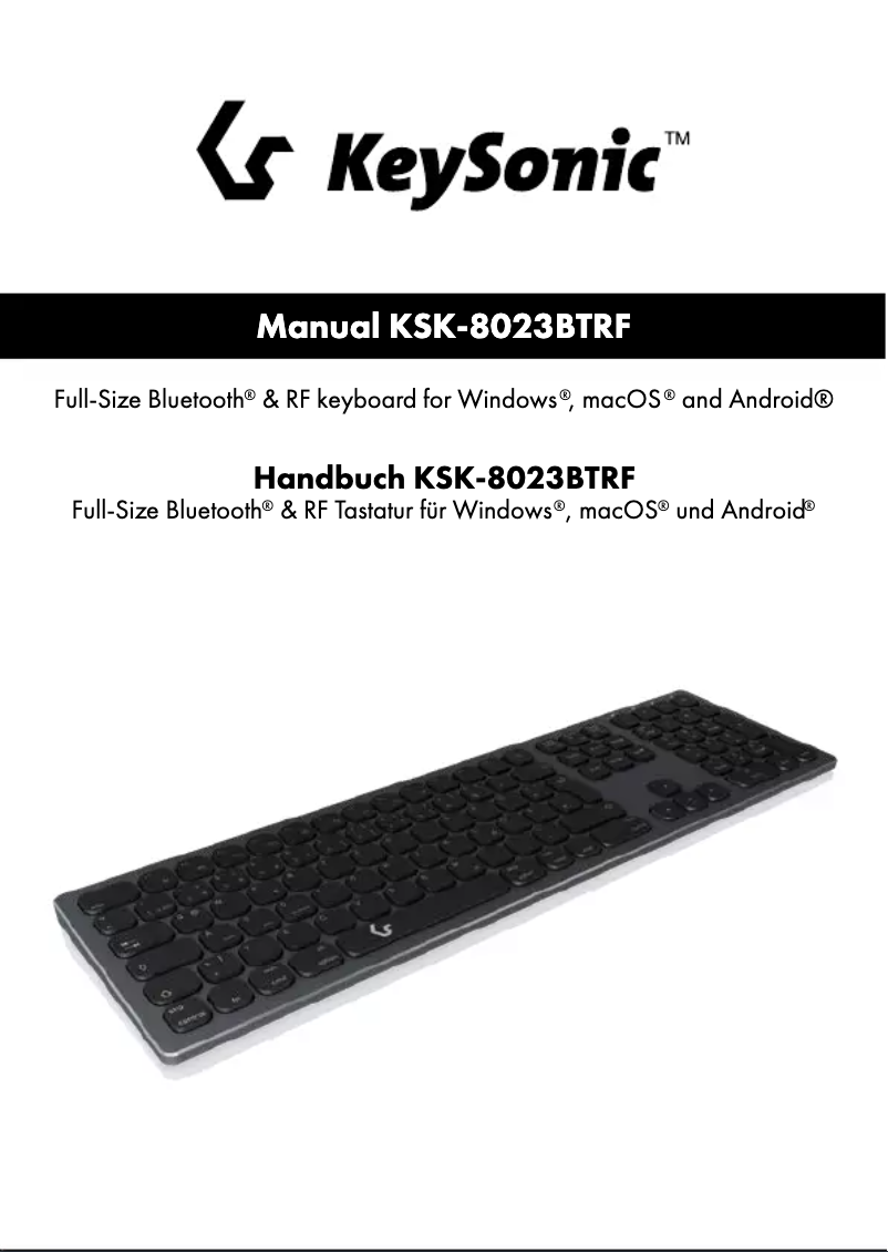 Page n°1 - Mode d'emploi KeySonic KSK-8023BTRF