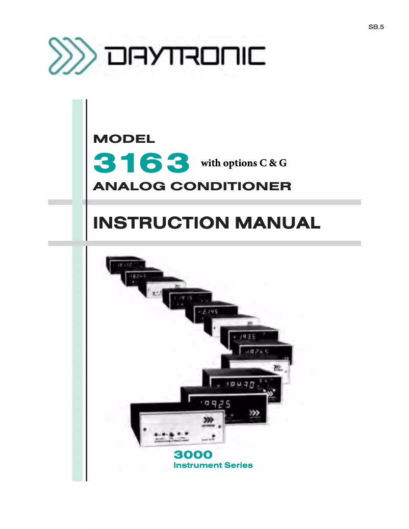 Page n°1 - Manuel utilisateur Daytronic 3163F