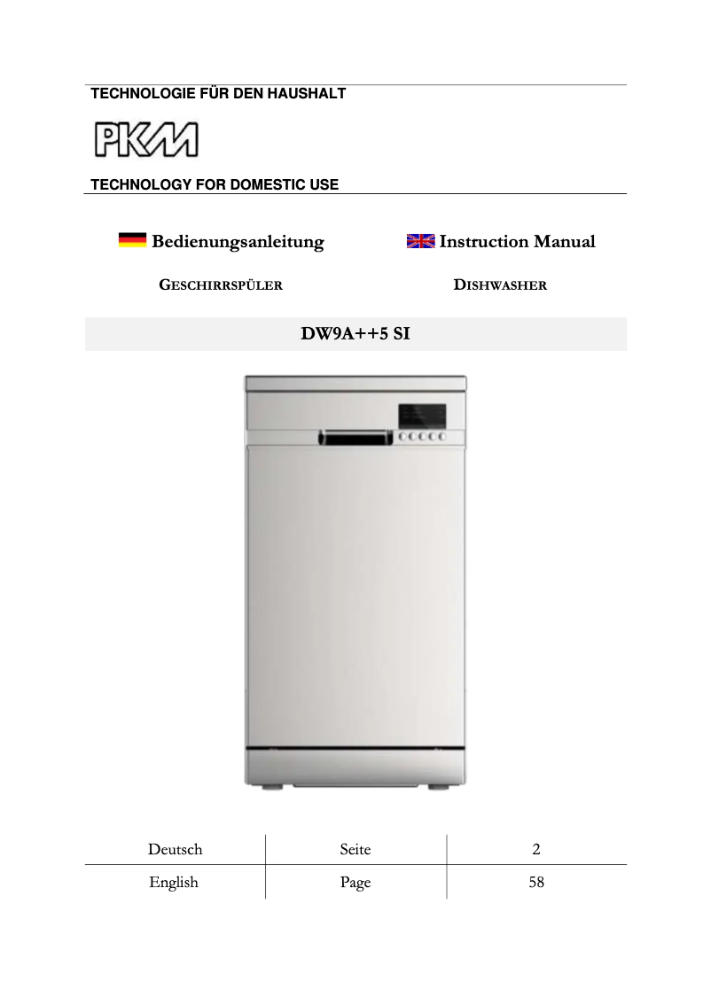 Page 1 de la notice Manuel utilisateur PKM DW9A++5 SI