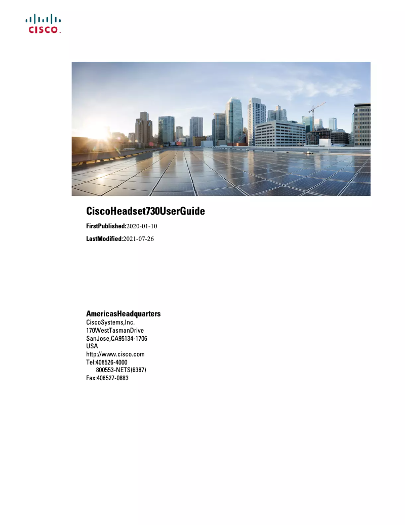 Page n°1 - Manuel utilisateur Cisco Headset 730