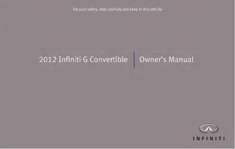 Page 1 de la notice Manuel utilisateur Infiniti Q60 Convertible (2012)