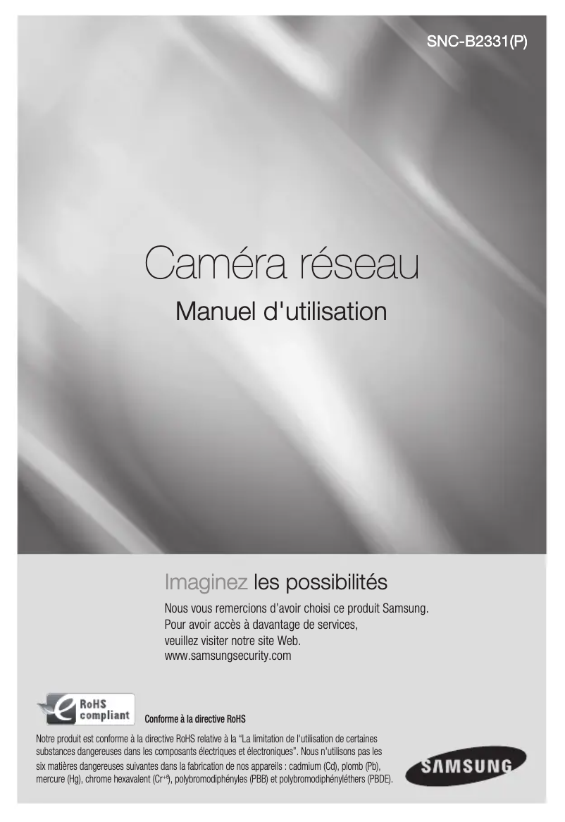 Image de la première page du manuel de l'appareil SNC-B2331P