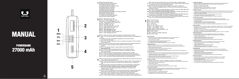 Page 1 de la notice Manuel utilisateur Fresh 'n Rebel Powerbank 27000 mAh