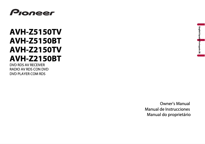 Page n°1 - Manuel utilisateur Pioneer AVH-Z2150BT
