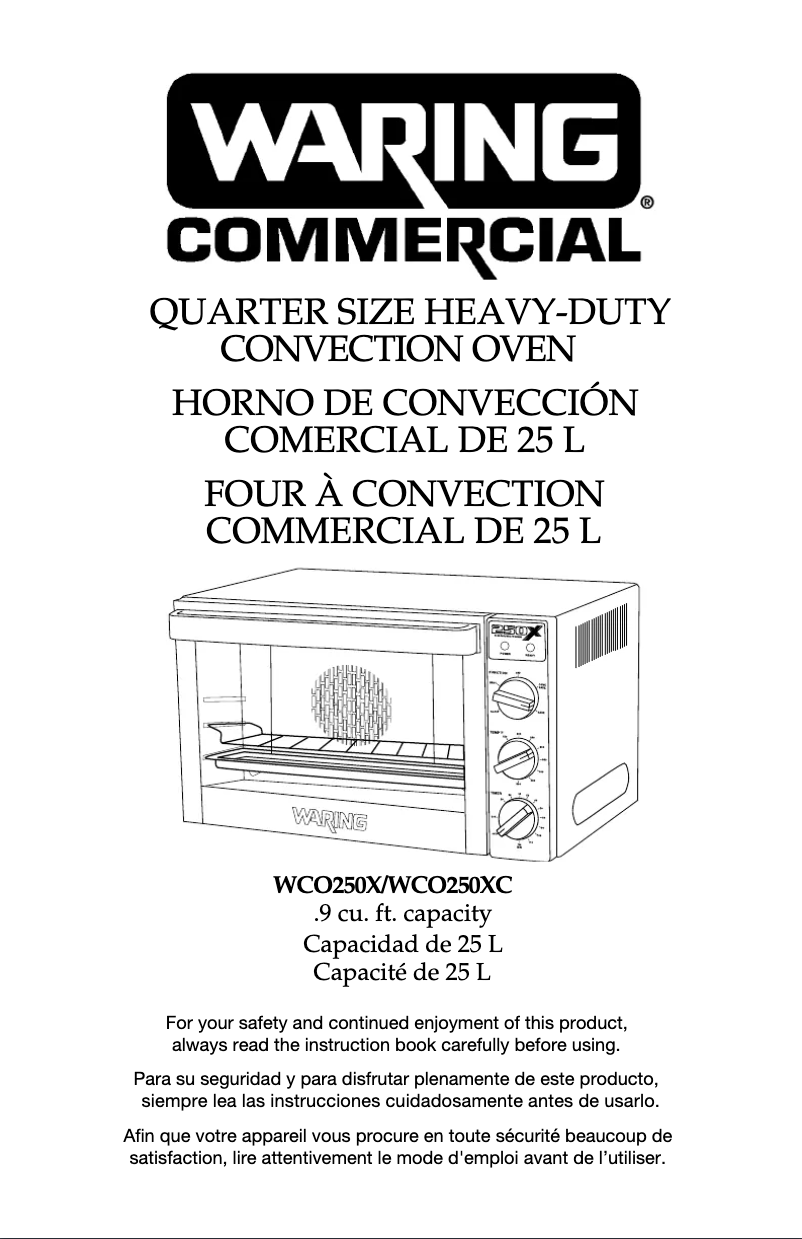 Página 1 del manual Manual de usuario Waring Commercial WCO250XC