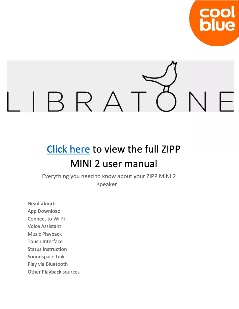 Image de la première page du manuel de l'appareil ZIPP MINI 2