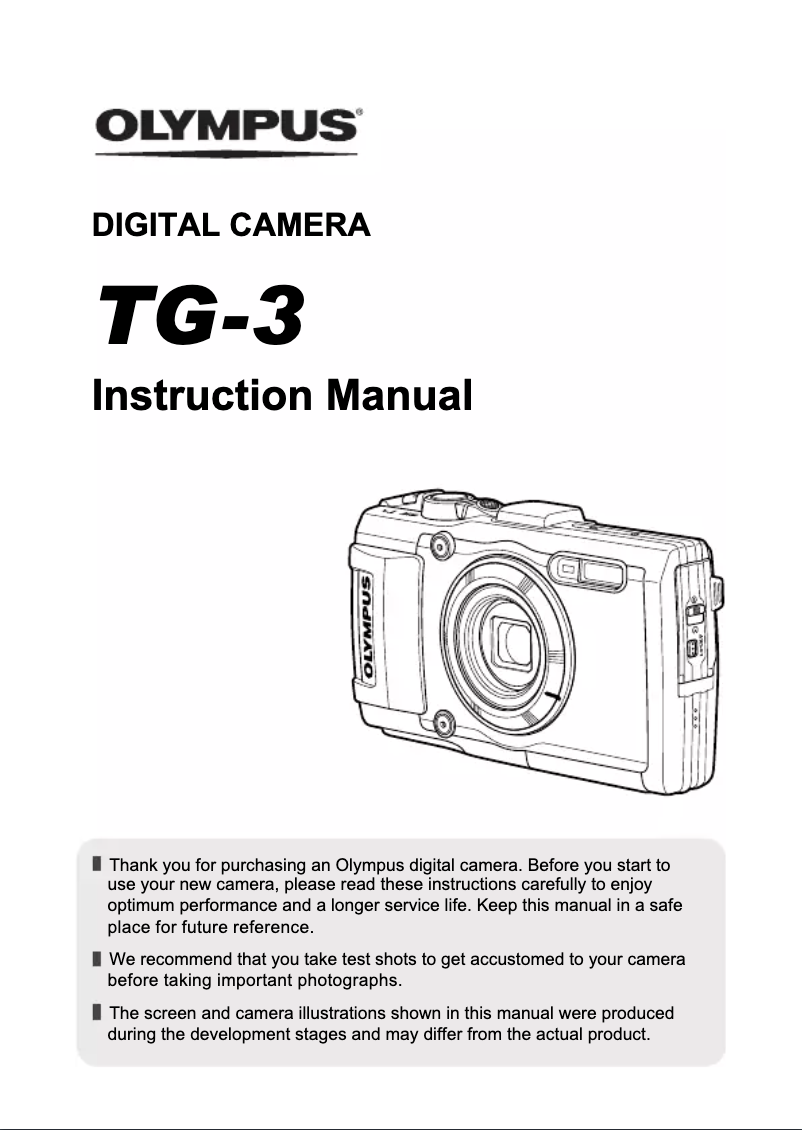 Page 1 de la notice Manuel utilisateur Olympus Tough TG-3