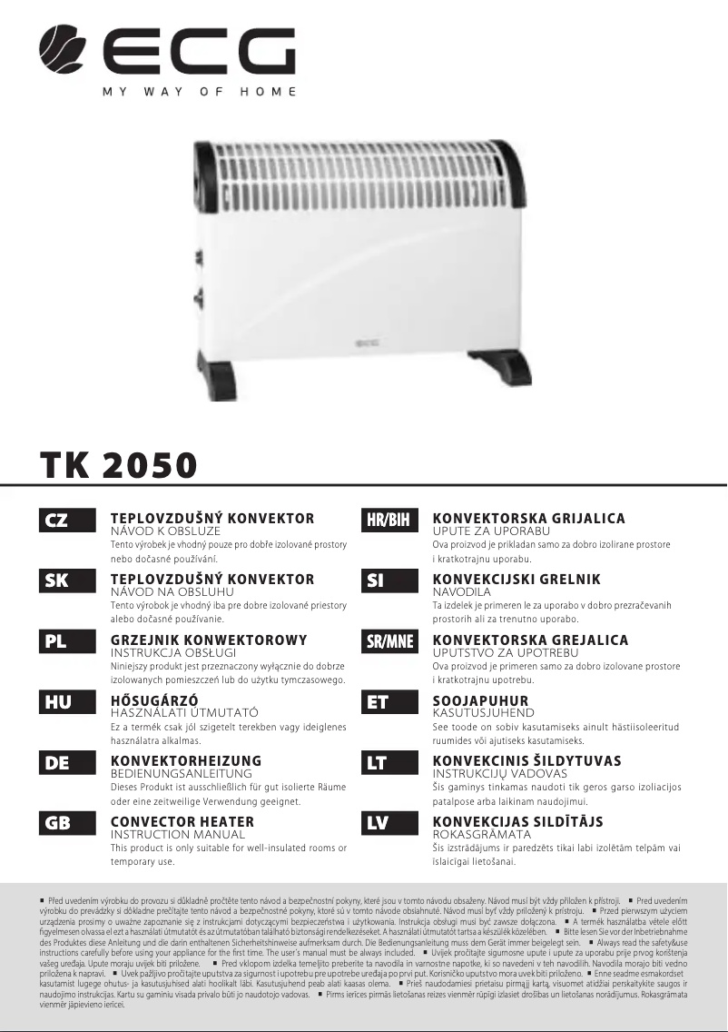 Image de la première page du manuel de l'appareil TK 2050