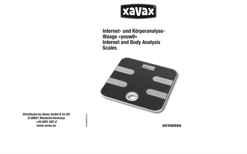 Page 1 de la notice Manuel utilisateur Xavax Youw8