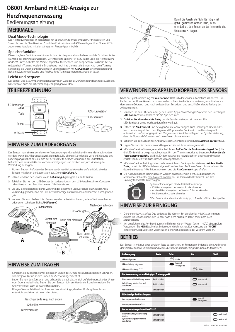 Page 1 de la notice Manuel utilisateur Alatech OB001
