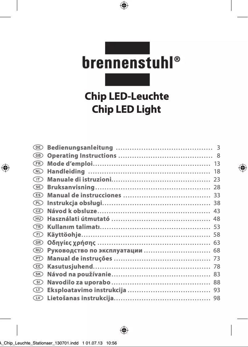 Page 1 de la notice Manuel utilisateur Brennenstuhl 1171250502