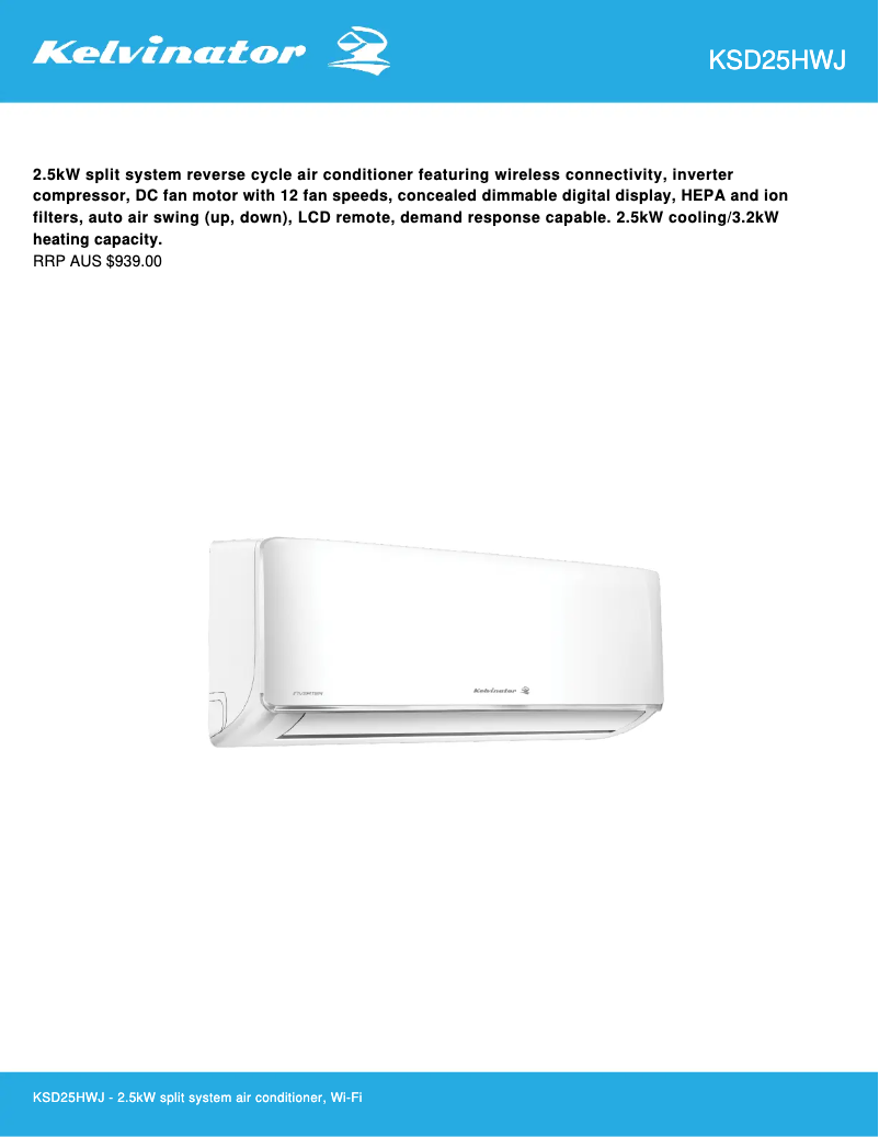 Image de la première page du manuel de l'appareil KSD25HWJ