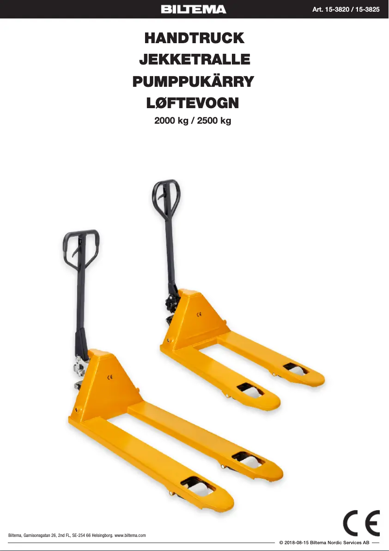 Page n°1 - Manuel utilisateur Biltema 15-3825