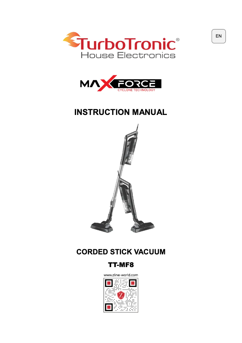 Page 1 de la notice Manuel utilisateur TurboTronic Max Force TT-MF8