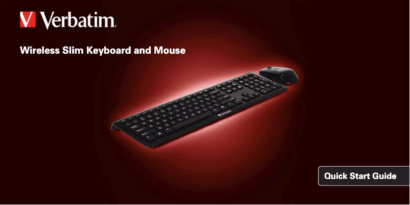 Page 1 de la notice Manuel utilisateur Verbatim Wireless Slim Keyboard & Mouse