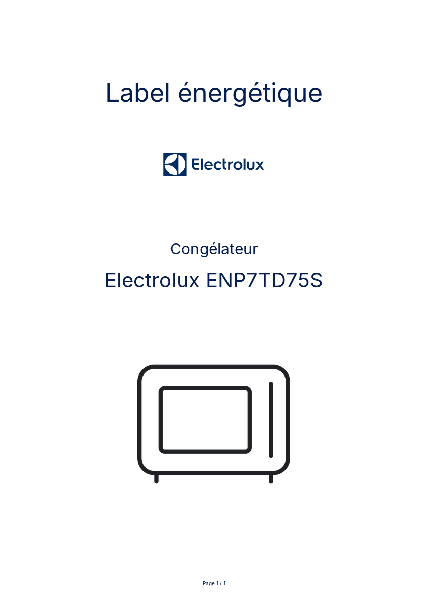 Image de la première page du manuel de l'appareil ENP7TD75S