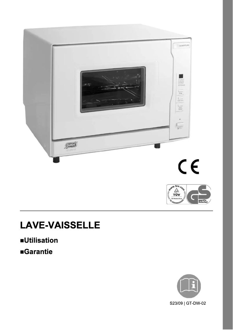 Image de la première page du manuel de l'appareil GT-DW-02