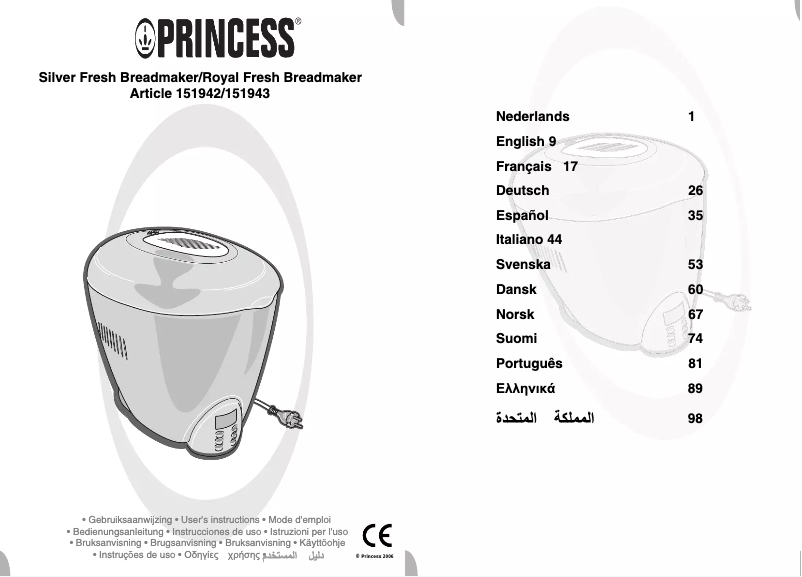 Página 1 del manual Manual de usuario Princess 151943 Royal Fresh