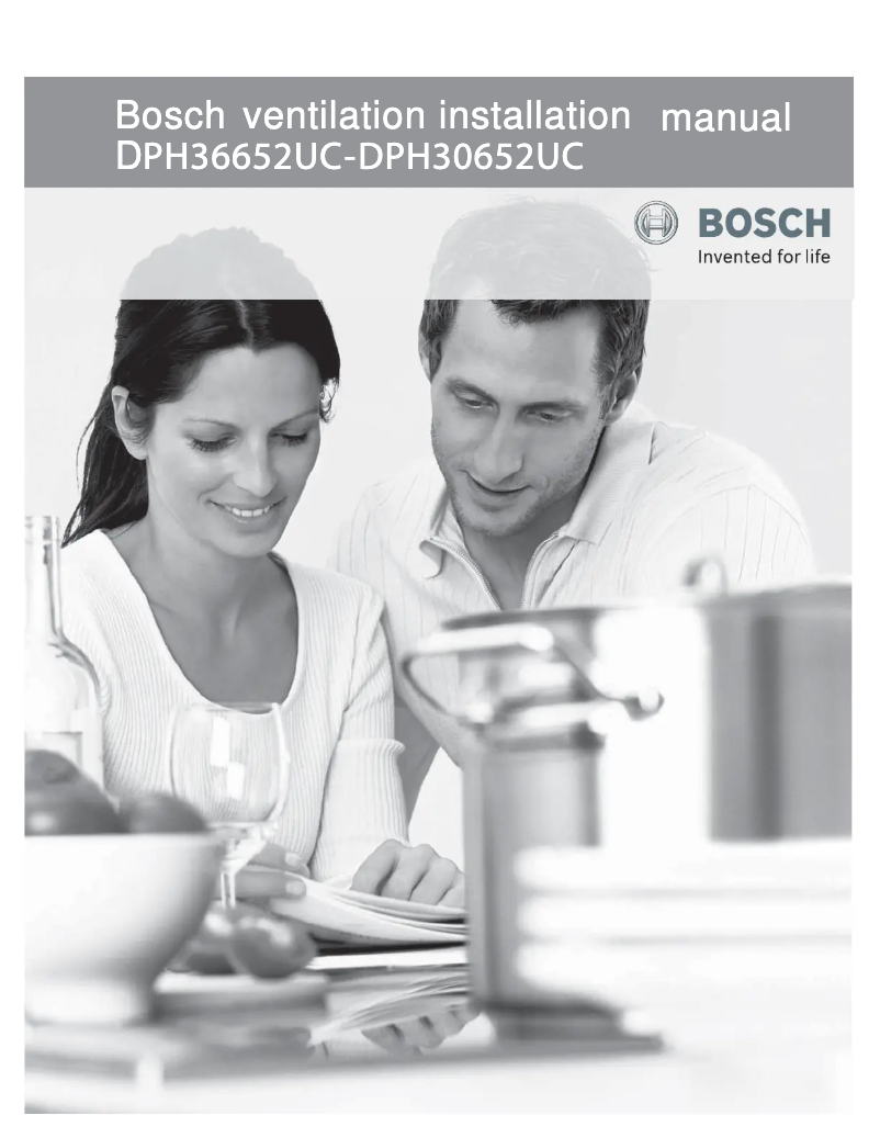 Page 1 of the manual Installation Guide Bosch 800 Series DPH36652UC