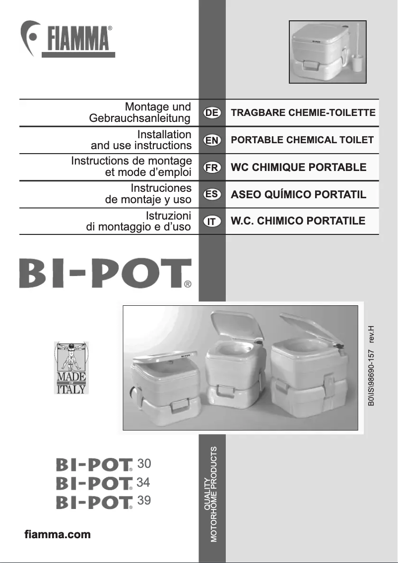 Page n°1 - Manuel utilisateur Fiamma Bi-Pot 30