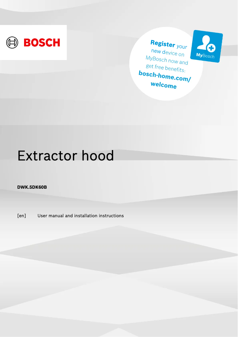 Page 1 de la notice Manuel utilisateur Bosch DWK85DK60B