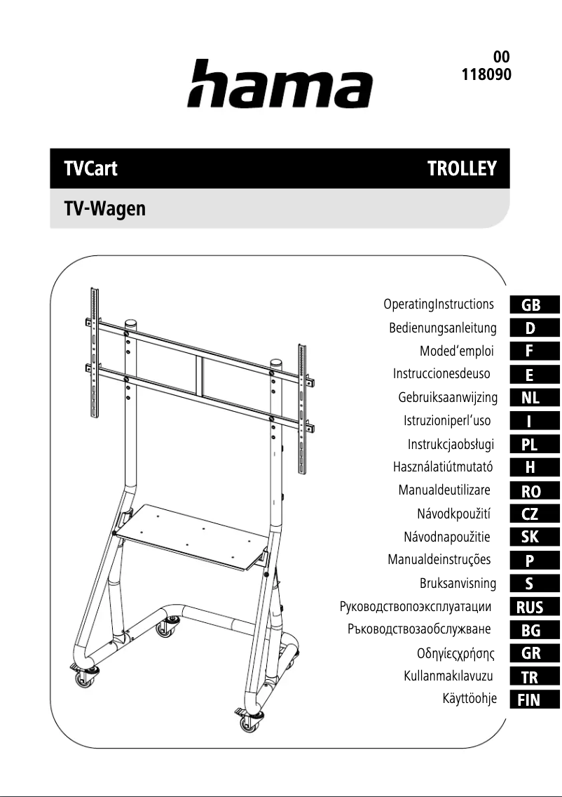 Página 1 del manual Manual de usuario Hama Trolley" TV Cart, TV with Castors, 254 cm (1 00118090