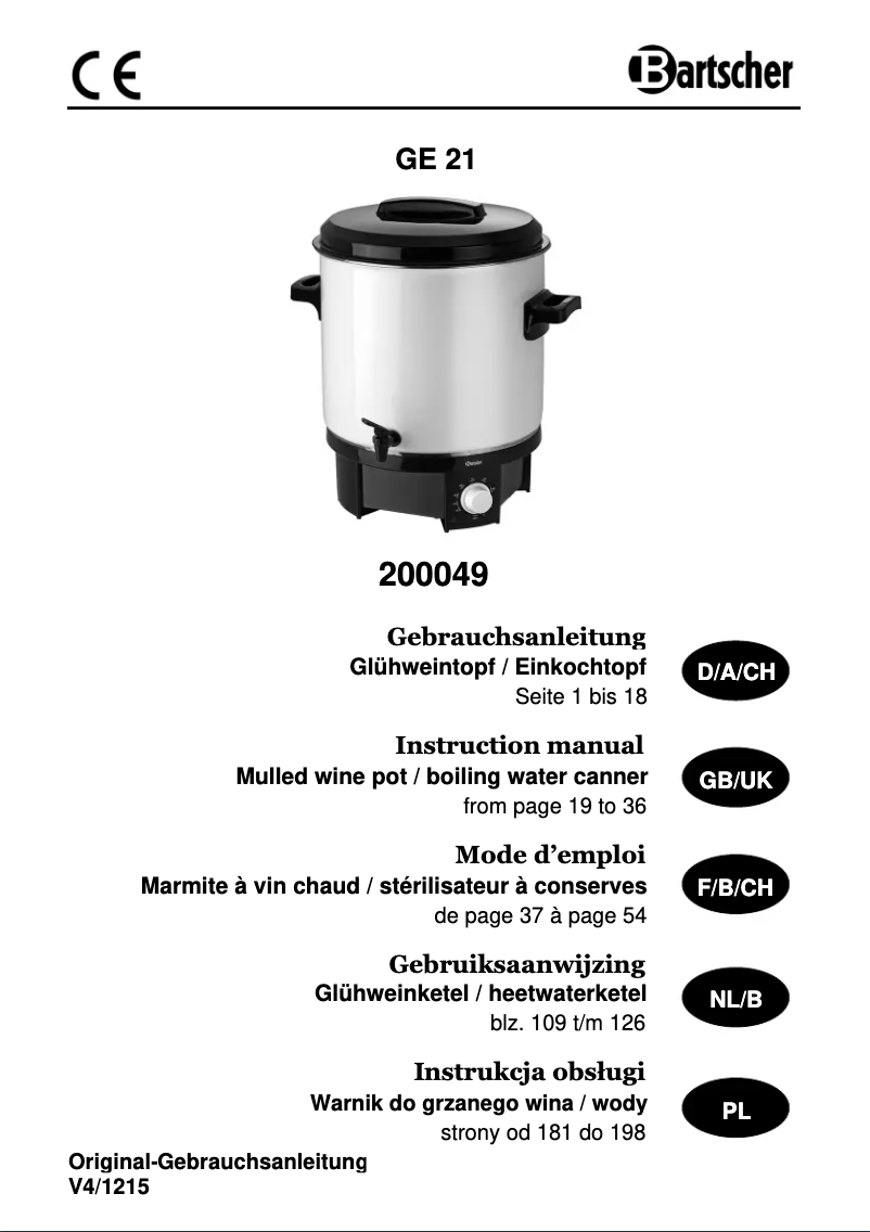 Image de la première page du manuel de l'appareil GE 28