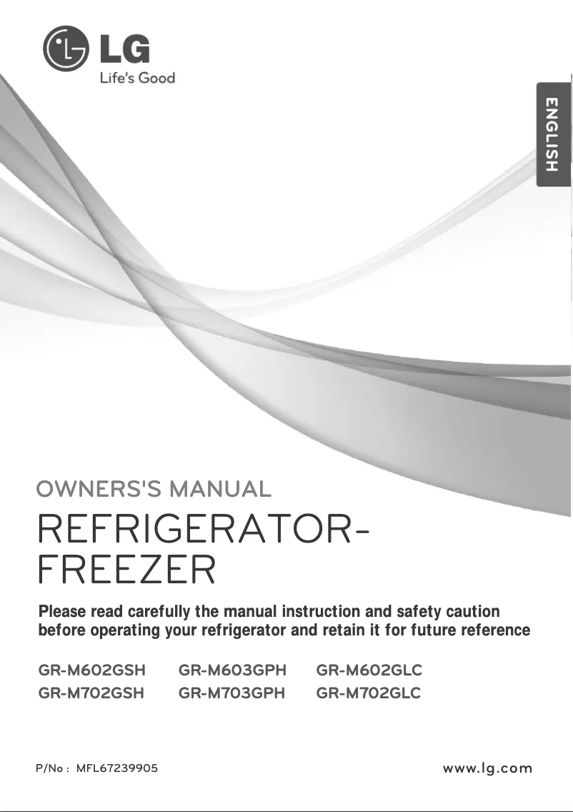 Page 1 de la notice Manuel utilisateur LG GR-M602GLC