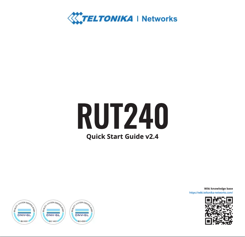 Page n°1 - Guide de démarrage rapide Teltonika RUT240
