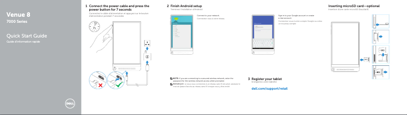 Page n°1 - Guide d'installation Dell Venue 7840