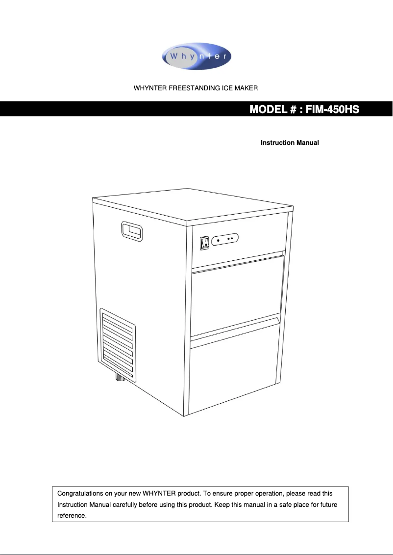 Image de la première page du manuel de l'appareil FIM-450HA