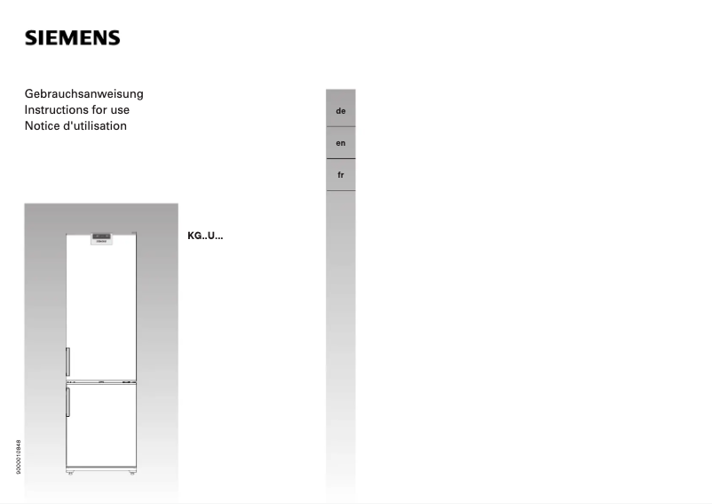 Page 1 de la notice Manuel utilisateur Siemens KG44U123FF