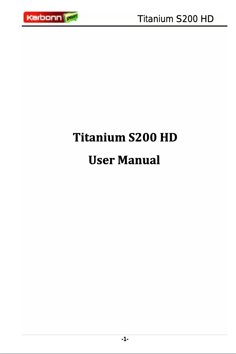Image de la première page du manuel de l'appareil Titanium S200 HD