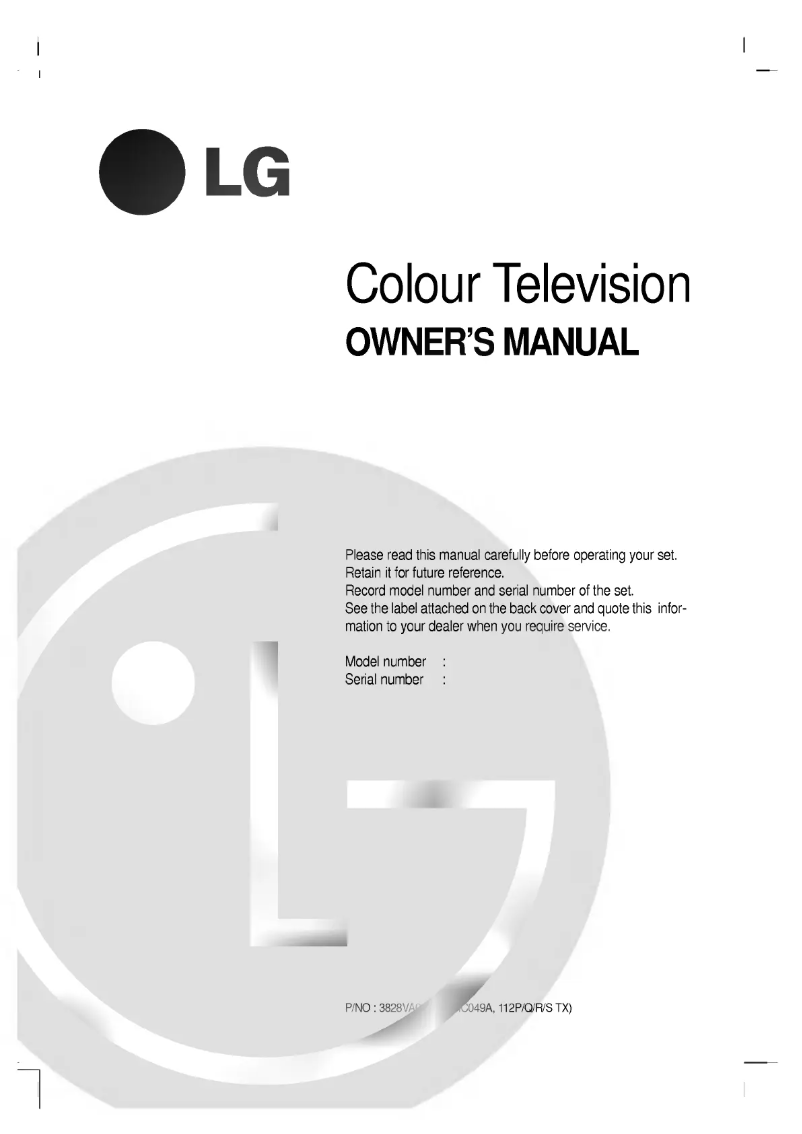 Page n°1 - Manuel utilisateur LG RT-29FA35V