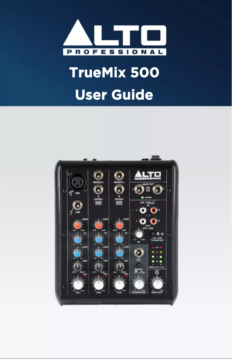 Página 1 del manual Manual de usuario Alto TrueMix 500
