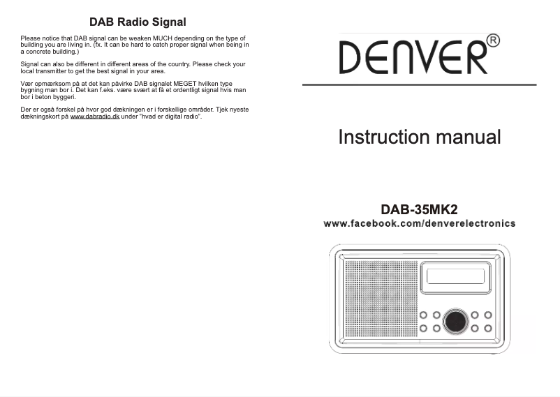 Imagen de la primera página del manual del dispositivo DAB-35 MK2