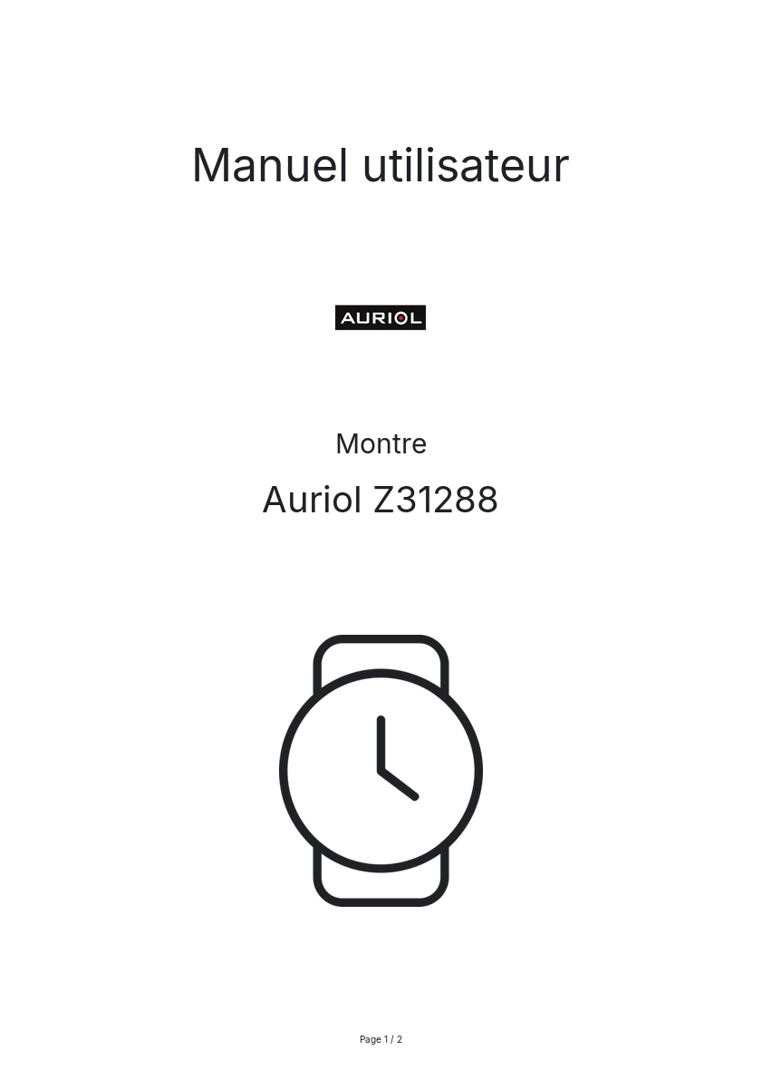 Image de la première page du manuel de l'appareil Z31288