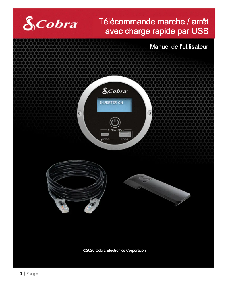 Page 1 de la notice Manuel utilisateur Cobra Remote On/Off Controller