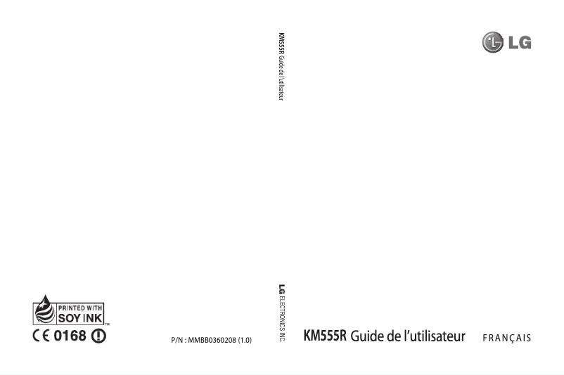Page n°1 - Manuel utilisateur LG KM555R