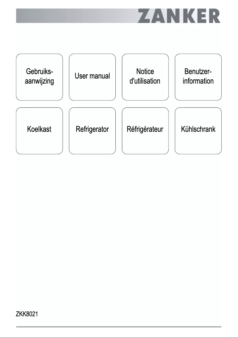 Page 1 de la notice Manuel utilisateur Zanker ZKK8021