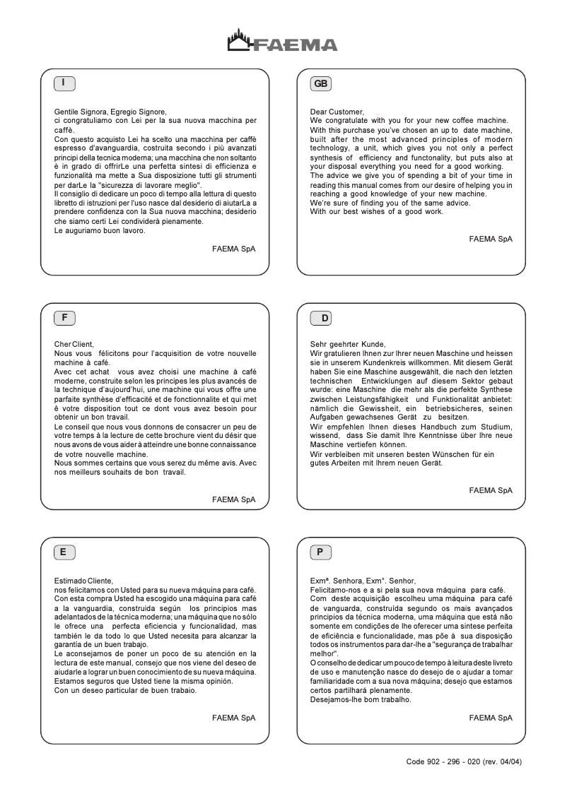 Image de la première page du manuel de l'appareil E92