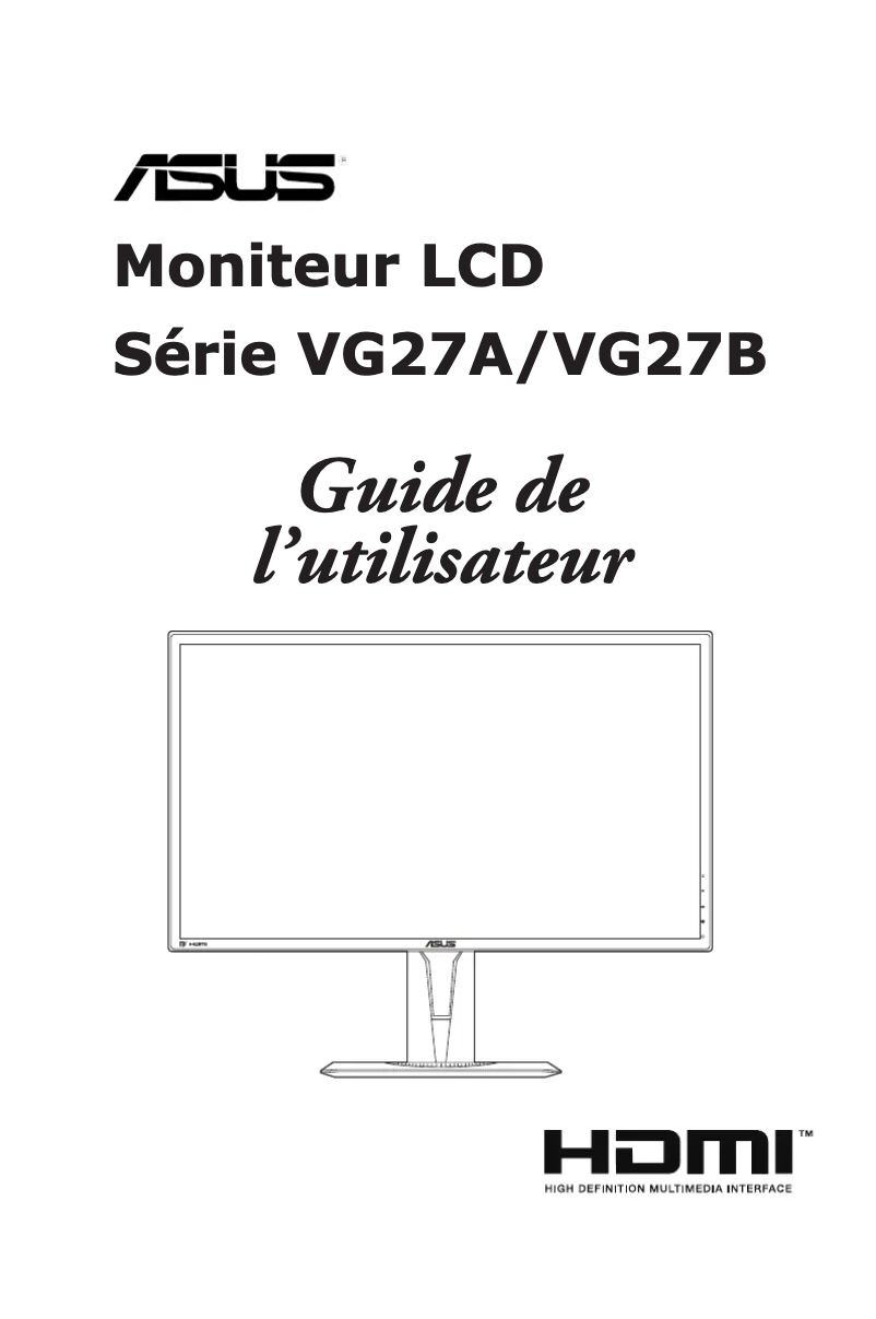 Page 1 de la notice Manuel utilisateur Asus TUF Gaming VG27BQ