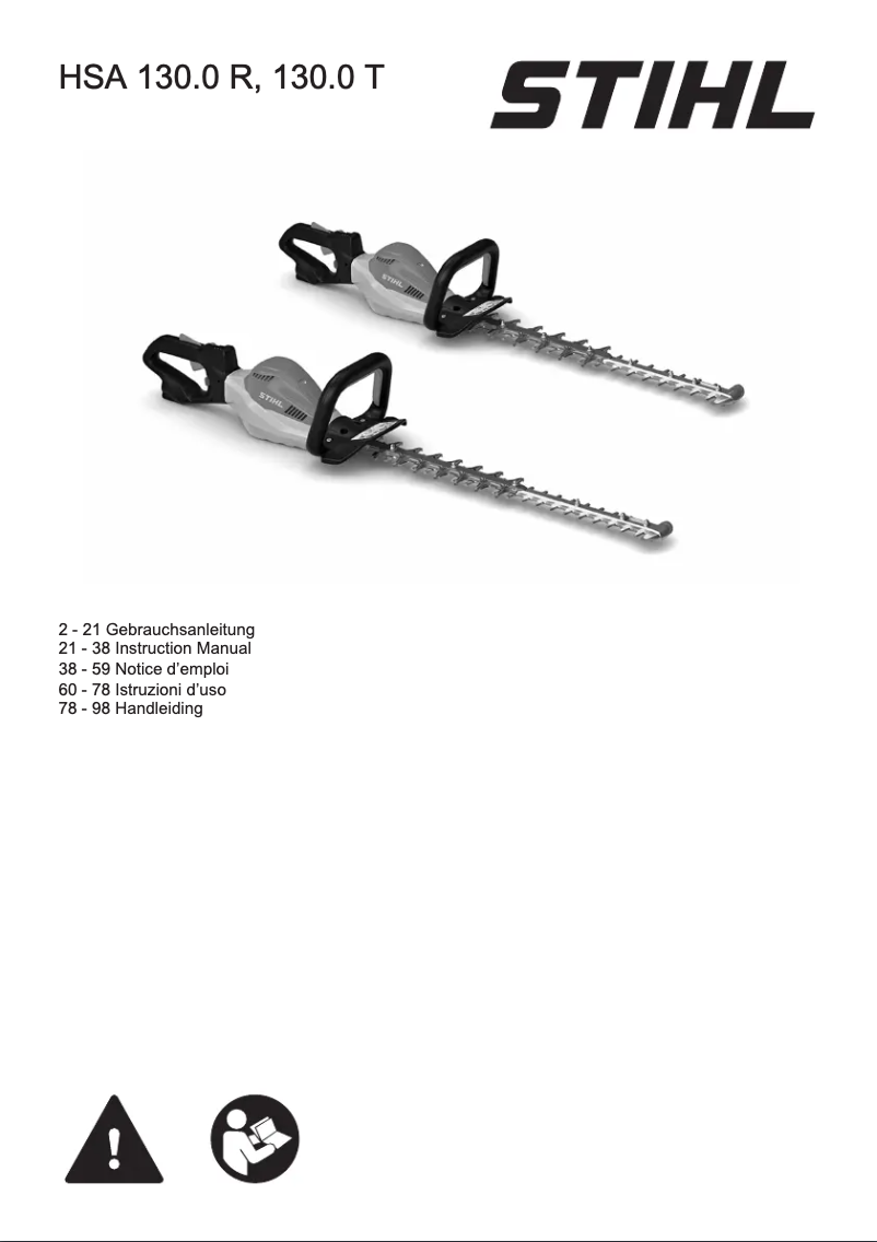 Page n°1 - Manuel utilisateur Stihl HSA 130 R