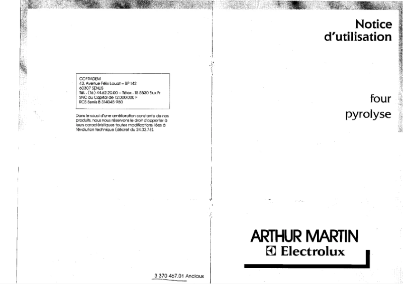 Image de la première page du manuel de l'appareil FE 1009 B1