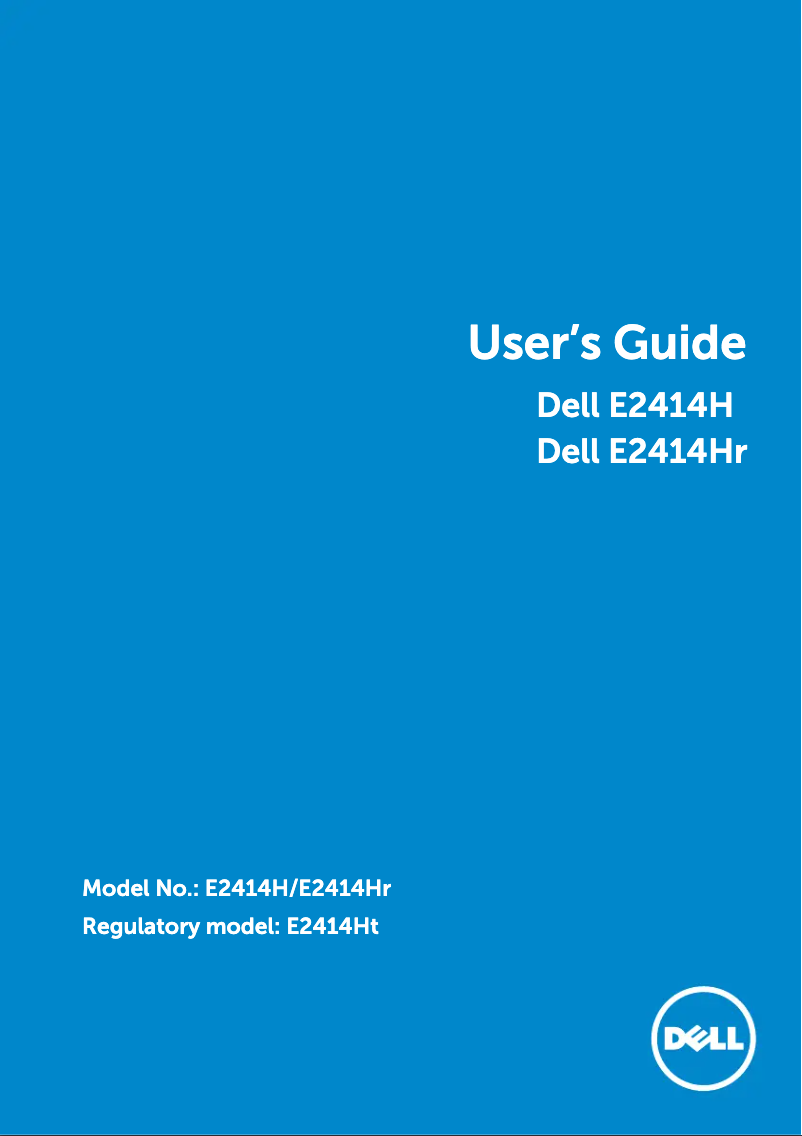 Image de la première page du manuel de l'appareil E Series E2414H