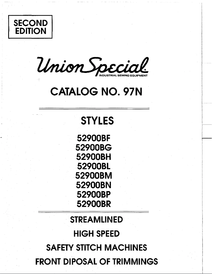 Page 1 de la notice Manuel utilisateur Union Special 52900BH